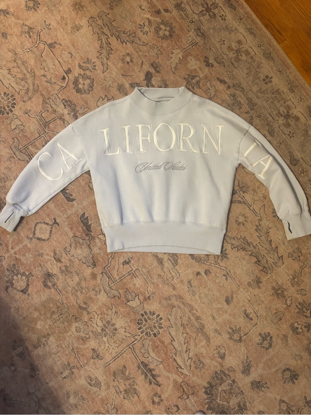 Abercrombie kids Light Blue 'California' Embroidered Crewneck Sweater